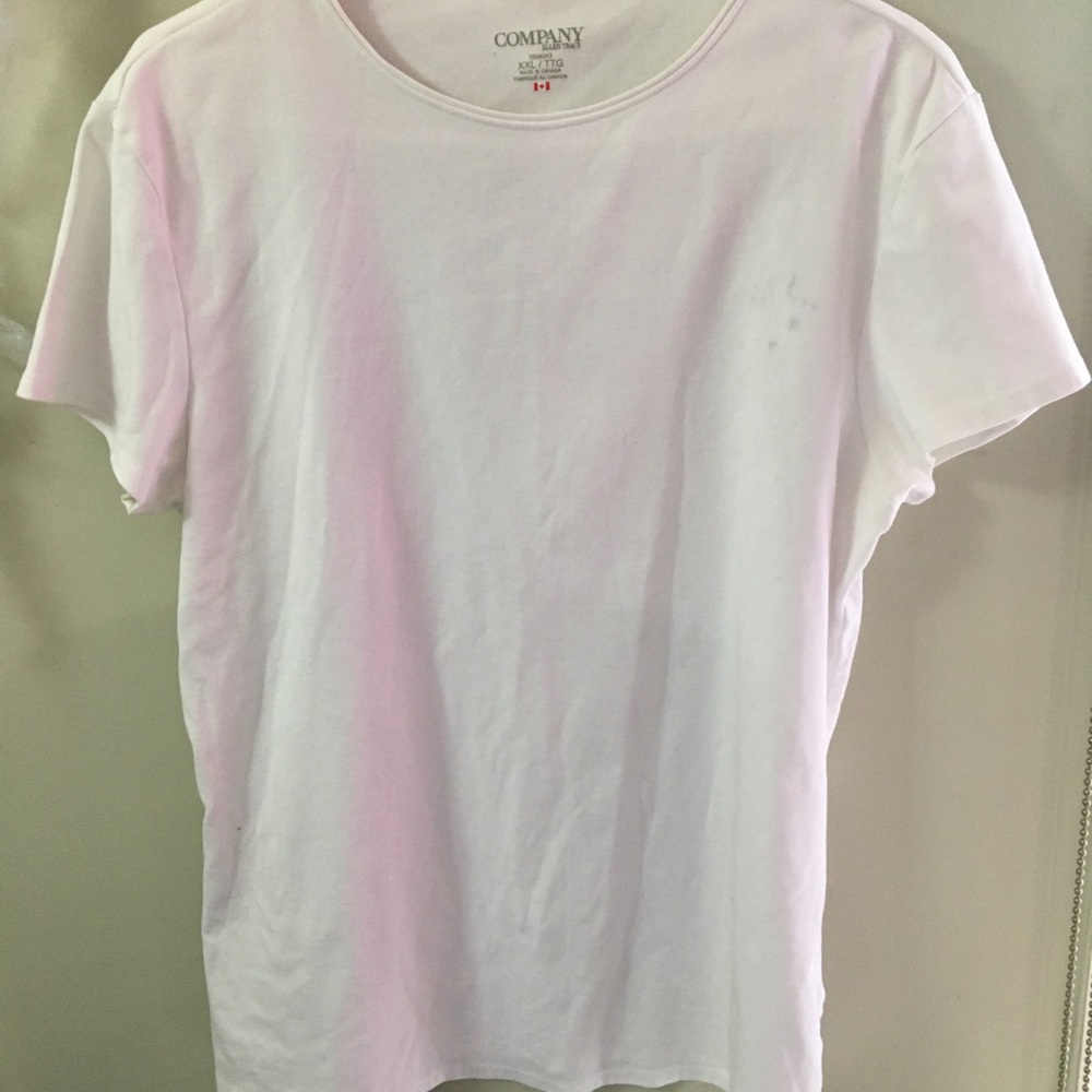 White T-Shirt with Subtle Pink Tint